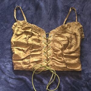 SHEIN Tan Lace-Up Camisole